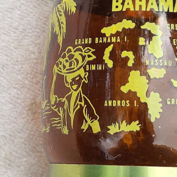 VTG Siesta Ware Brown Glass Barrel 5.5" Mug Wood Handle Bahama Islands RARE GUC - Picture 4 of 13